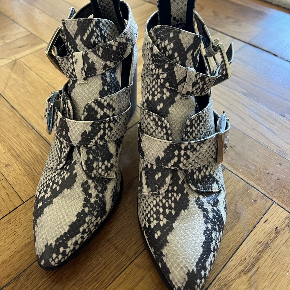 6.5 Snake Skin Booties - Steve Madden